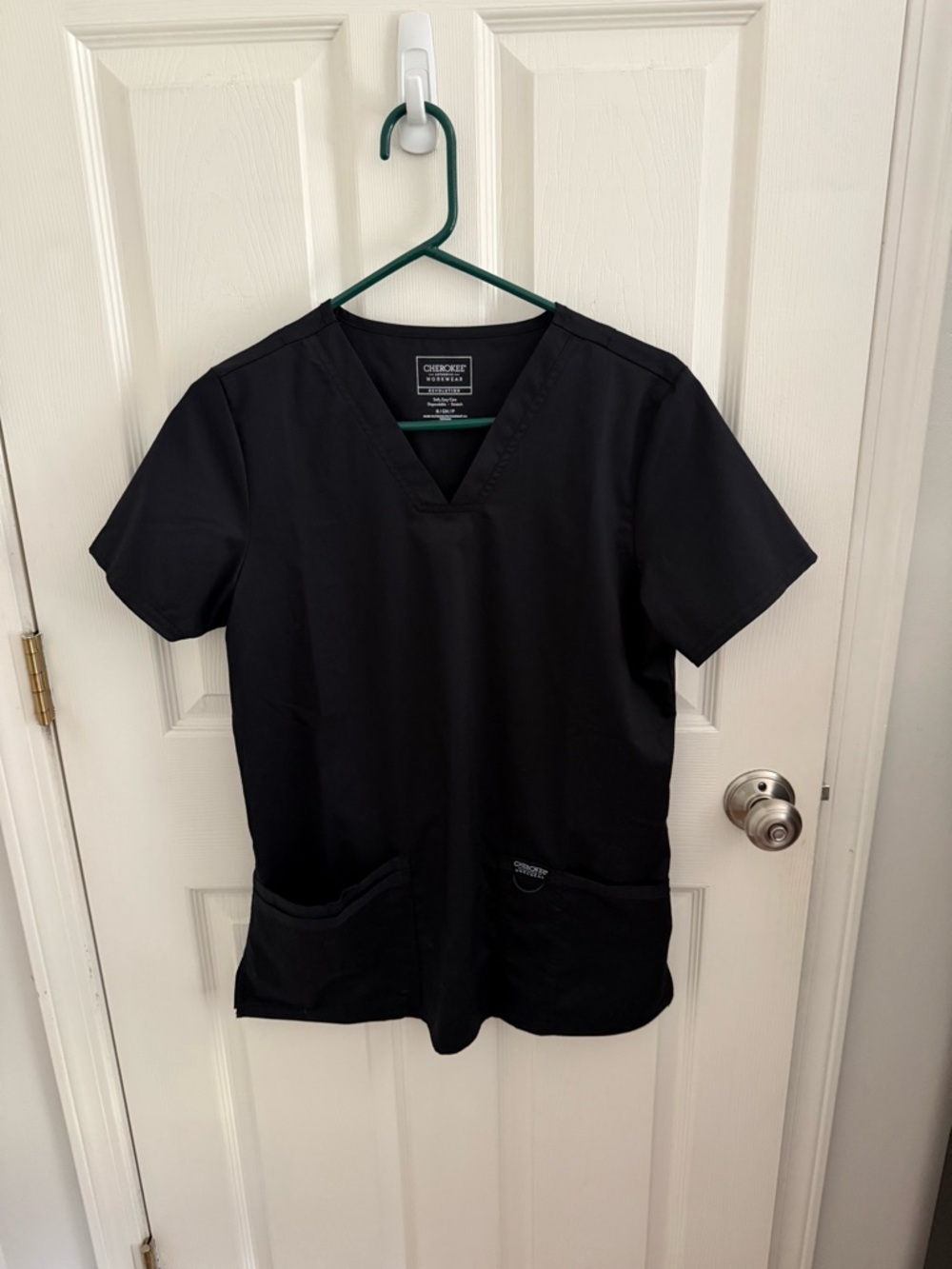 Cherokee Black V-Neck Workwear Top